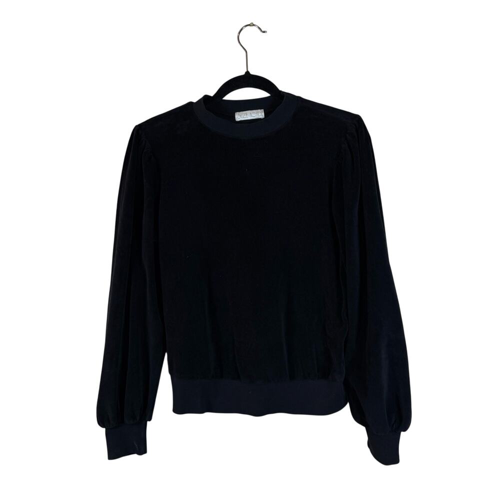 Suzie Kondi Anytime Sweatshirt in Velour Crew Neck Cotton Blend sz XS